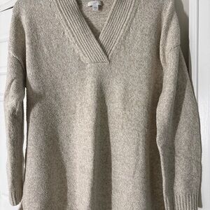 J. Jill Beige V-Neck Sweater